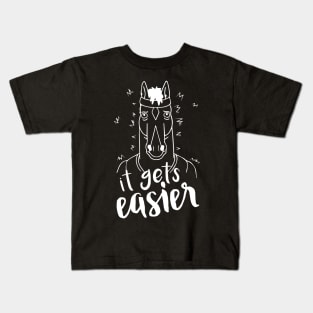 It Gets Easier Outline White Kids T-Shirt